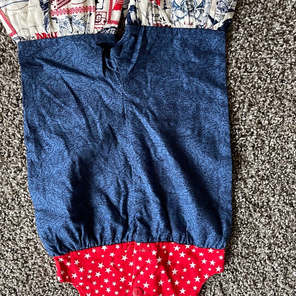 Red Star Print Dress by Ricrac & Ruffles - Picture 4 of 4